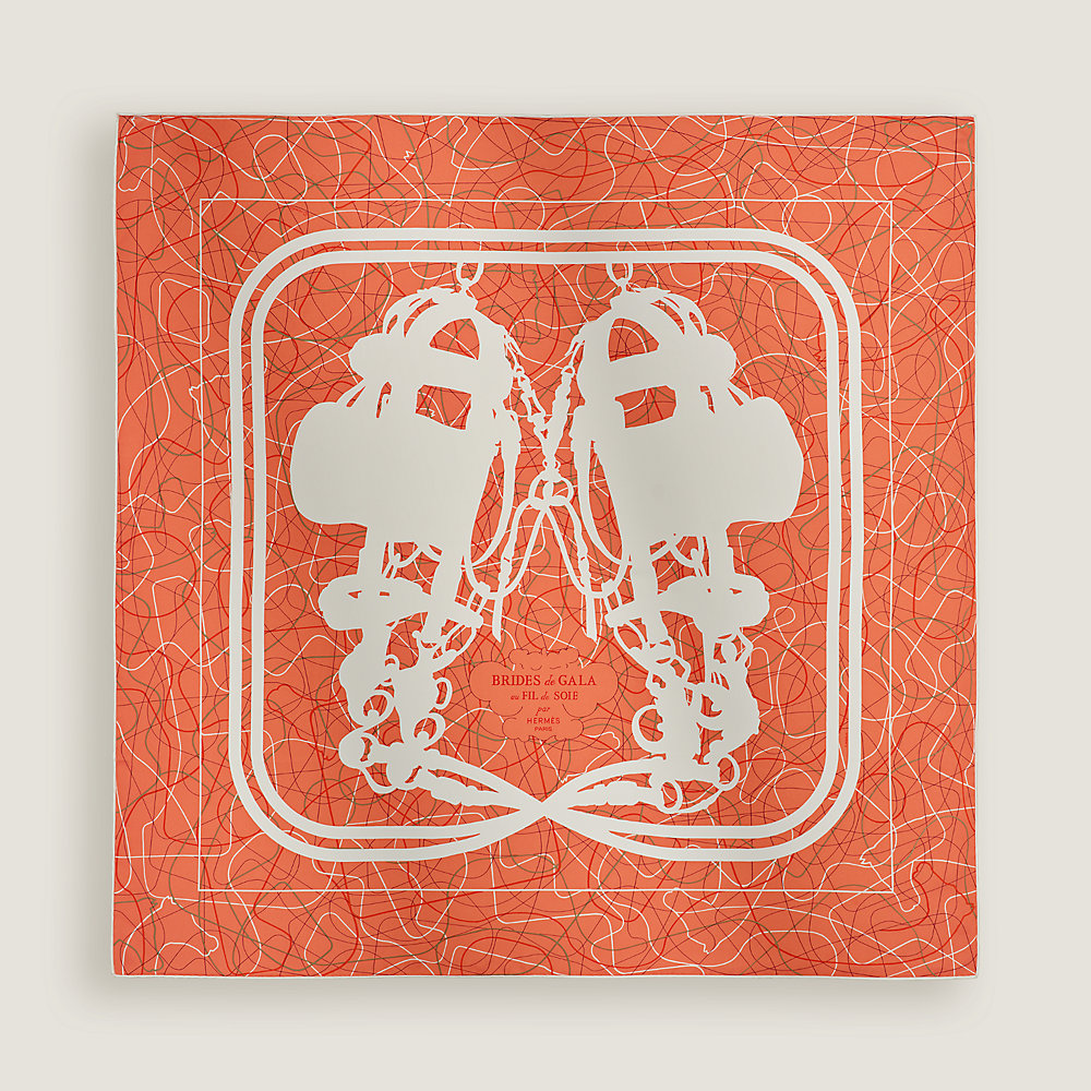 HERMES BRIDES de GALA シルクスカーフ 赤色 レッド HermesBridesdeGalaNanoRedGilt_